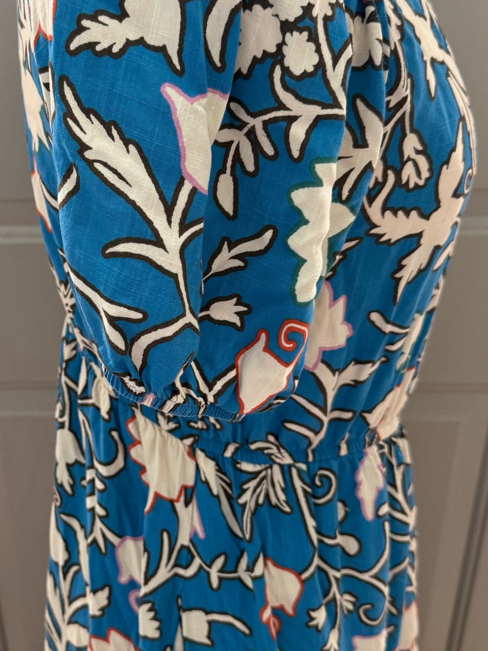 Knox Rose Teal Blue Floral Wrap-Style Midi Dress - Picture 5 of 7